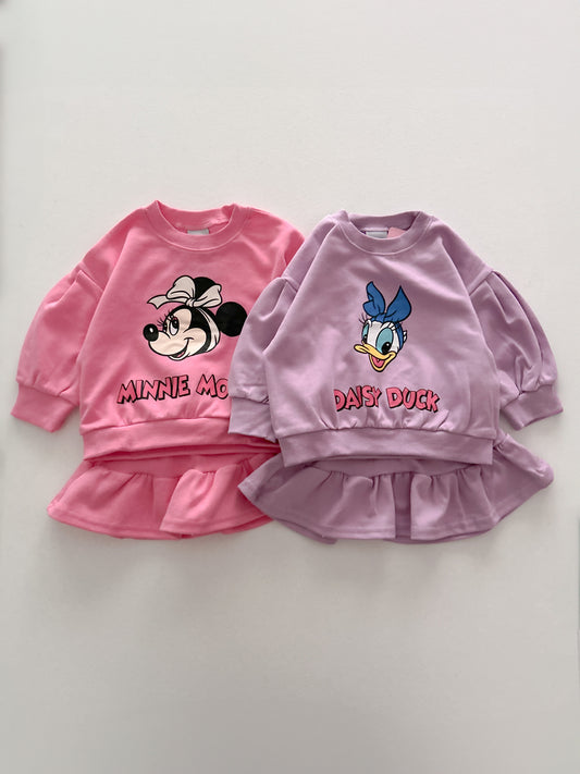 Toddler F25 Disney Puff Long Sleeve Sweatshirt and Flare Skort Set (1-6y) -2 Colors - AT NOON STORE