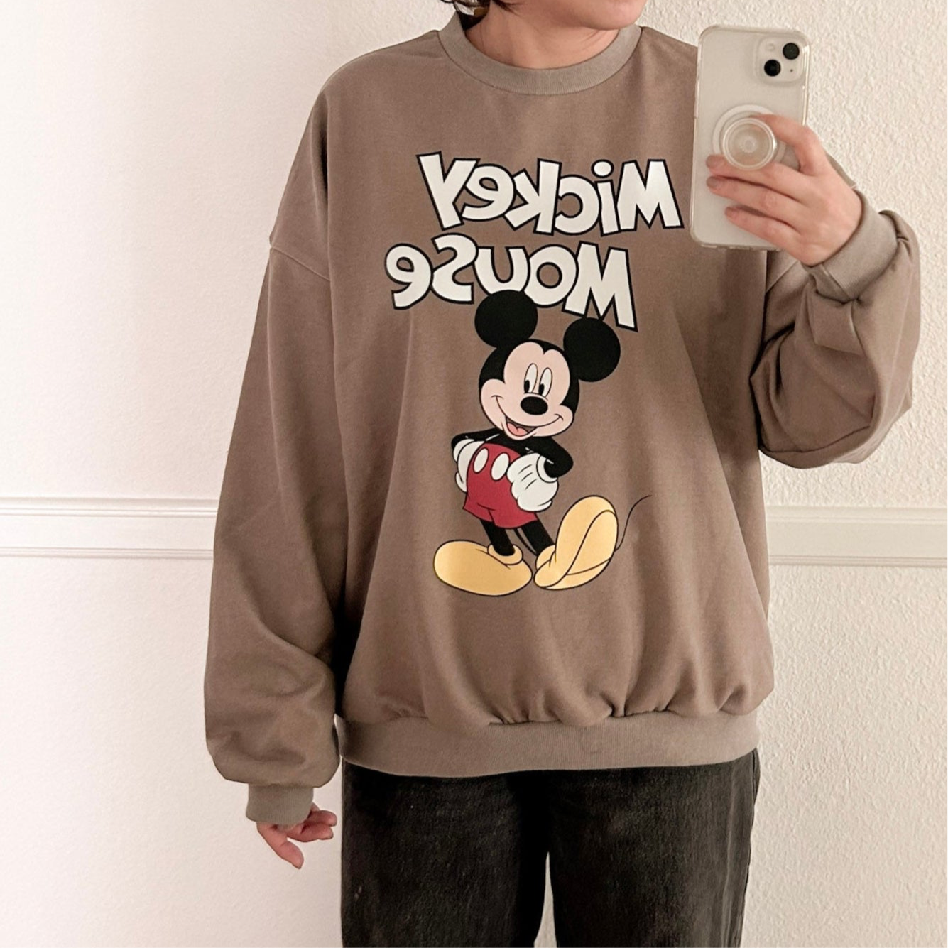 Family S25 Mickey and Minnie Print Pigment Dyed Sweatshirt (1-8y, Adult) - 2 Colors