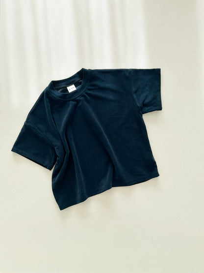 Toddler F25 Velvet Short Sleeve Loose Fit Top (2-7y) - 3 Colors