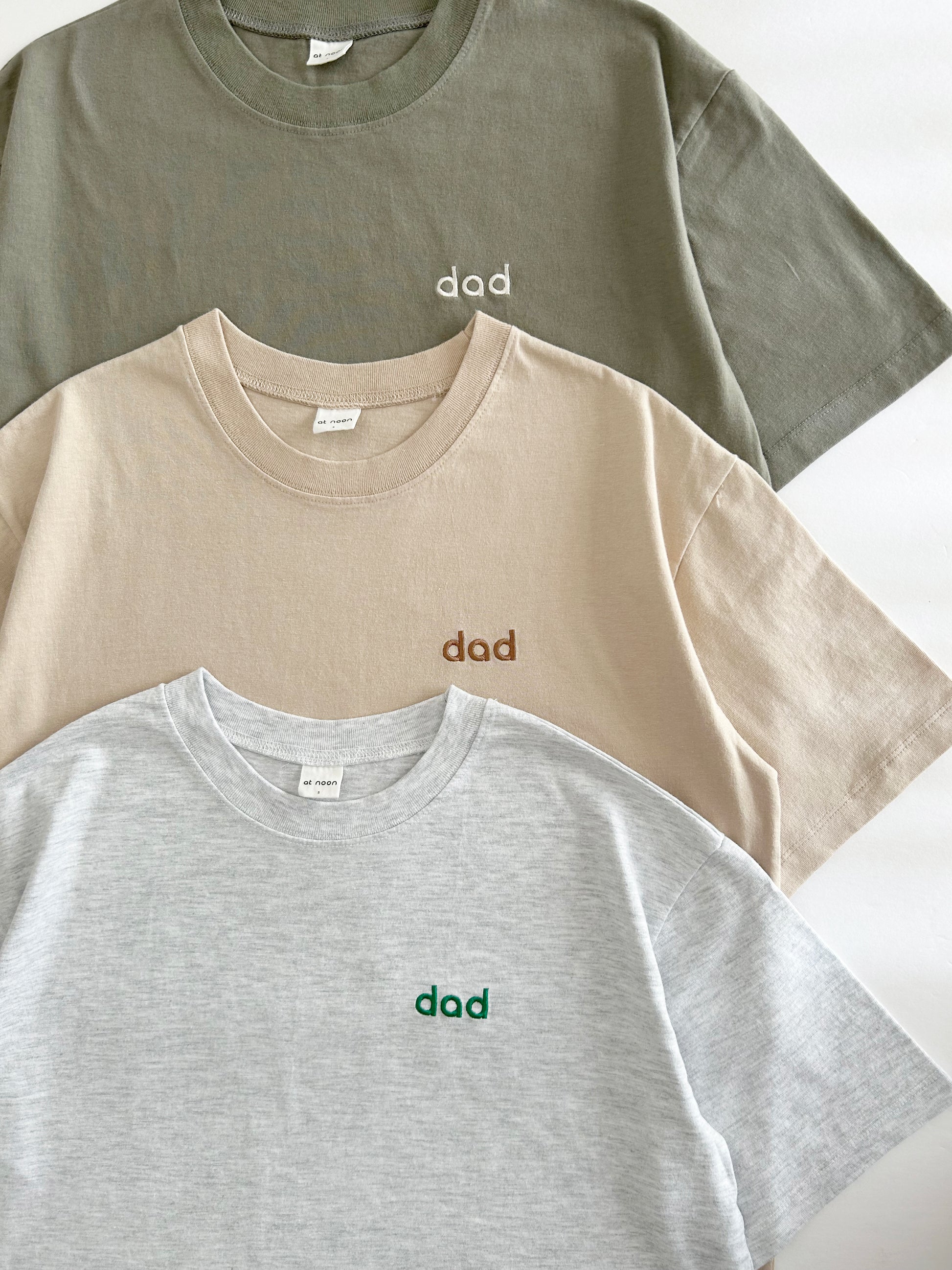 Adult Family Embroidery "dad" T-Shirt - 3 Colors - AT NOON STORE