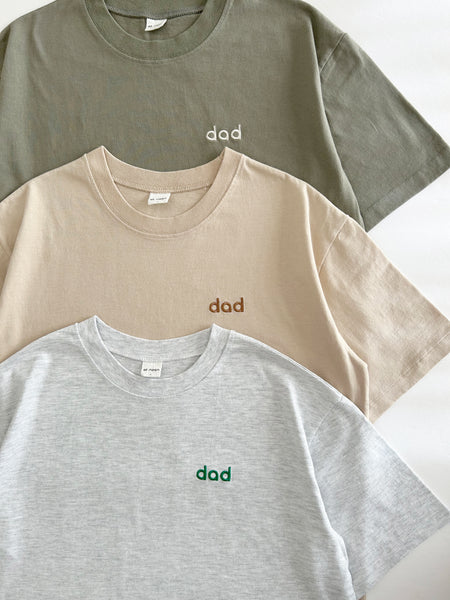 Adult Family Embroidery "dad" T-Shirt - 3 Colors