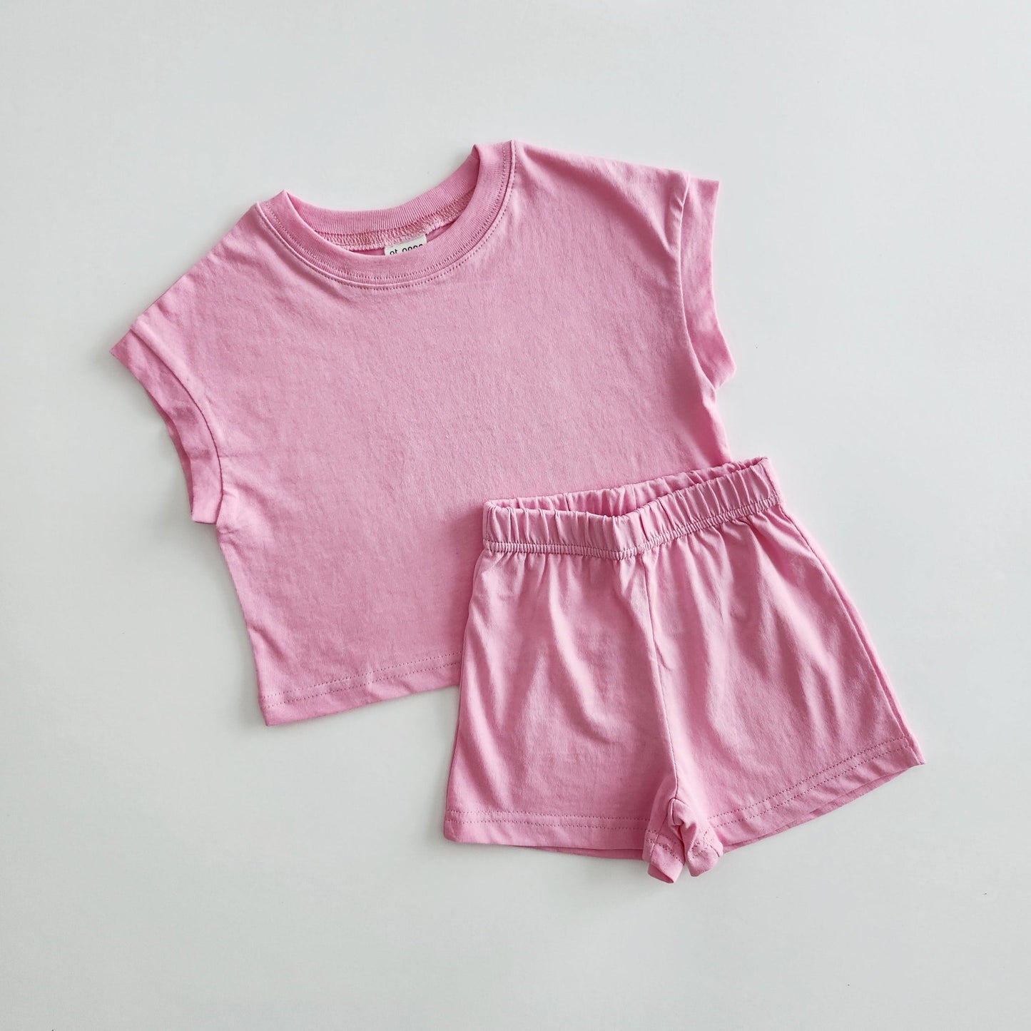 [At Noon Exclusive] Kids Muscle T-Shirt and Shorts Set(3m-5y) - Pink - AT NOON STORE