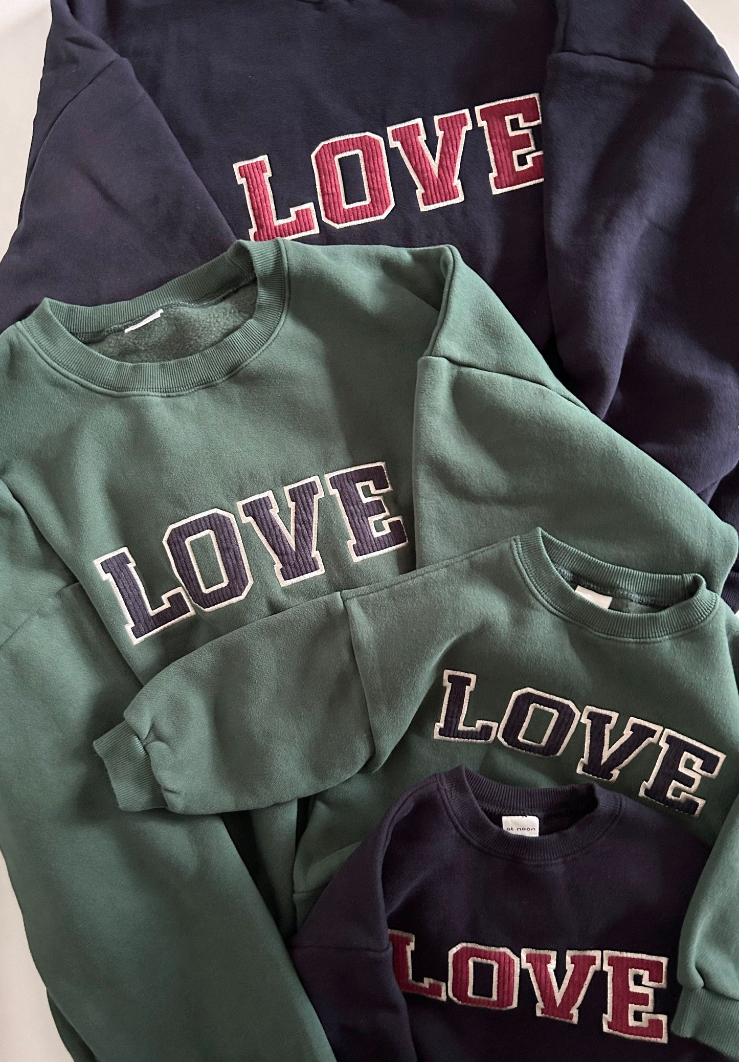 [At Noon Exclusive]] Mom Corduroy Embroidery  LOVE Sweatshirt (One Size) - 2 Colors - AT NOON STORE