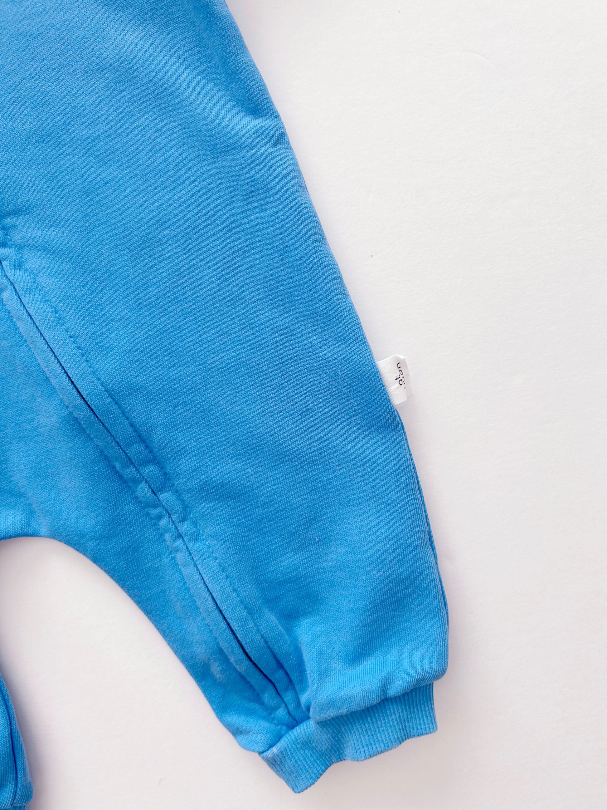 [At Noon Original Design] Baby Pigment Dyed Zip-Up Hoodie Jumpsuit (3m-3y)-Blue - AT NOON STORE