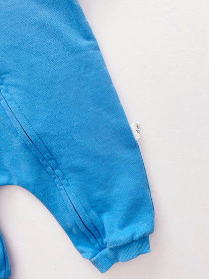 [At Noon Original Design] Baby Pigment Dyed Zip-Up Hoodie Jumpsuit (3m-3y)-Blue - AT NOON STORE