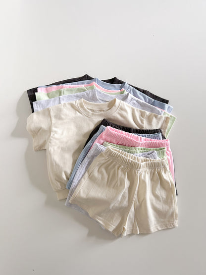 Kids Soy SS25 Basic Short Sleeve Top and Shorts Set (1-9y) - 6 Colors - AT NOON STORE