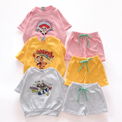Toddler Toy Story Characters Short Sleeve Top and Shorts Set (18m-6y) - 3 Colors - AT NOON STORE