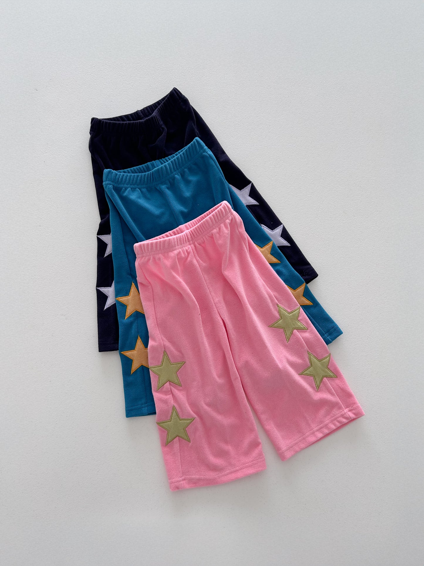 Kids Soy F26 Terry Cloth Star Patch Wide Leg Pants (1-6y) - 3 Colors
