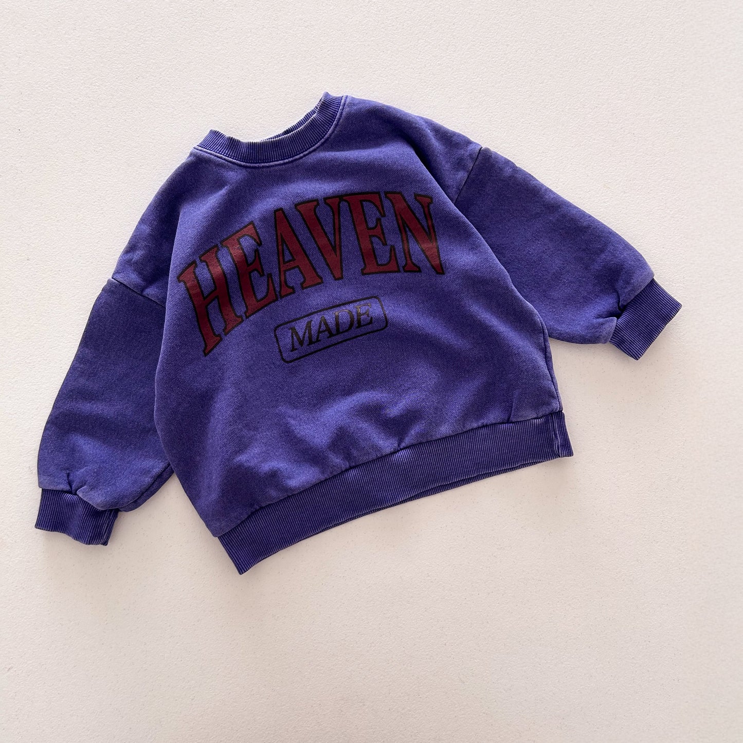 Kids Adult 'Heaven Made' Garment Dyed Long Sleeve Sweatshirt (1-7y, Adult) - 3 Colors