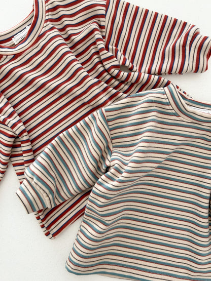 Toddler W25 Warm Fleece Stripe Long Sleeve Top (4m-6y) - 2 Colors