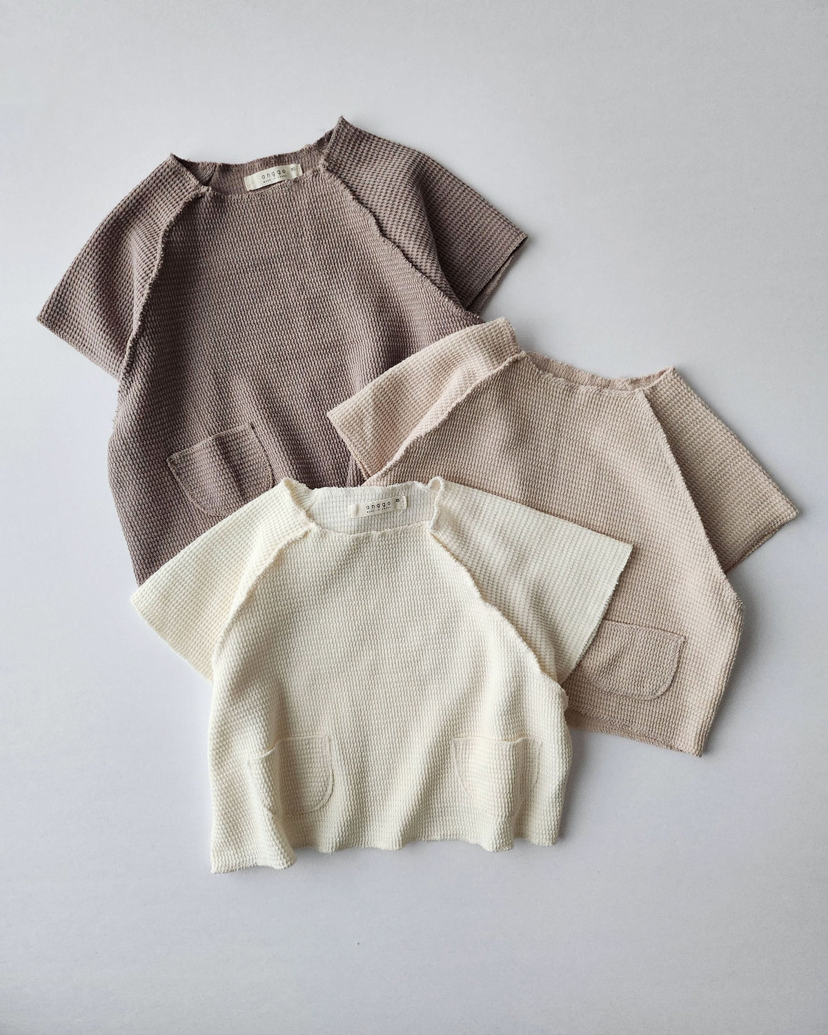 Toddler Anggo Short Sleeve Waffle Double Pocket Tee (1-2y) - 3 Colors - AT NOON STORE