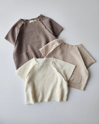 Toddler Anggo Short Sleeve Waffle Double Pocket Tee (1-2y) - 3 Colors - AT NOON STORE