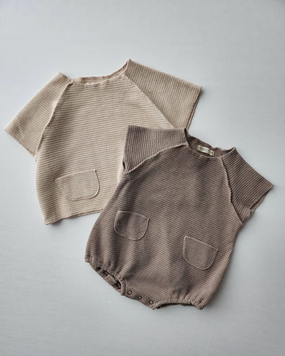 Toddler Anggo Short Sleeve Waffle Double Pocket Tee (1-2y) - 3 Colors - AT NOON STORE