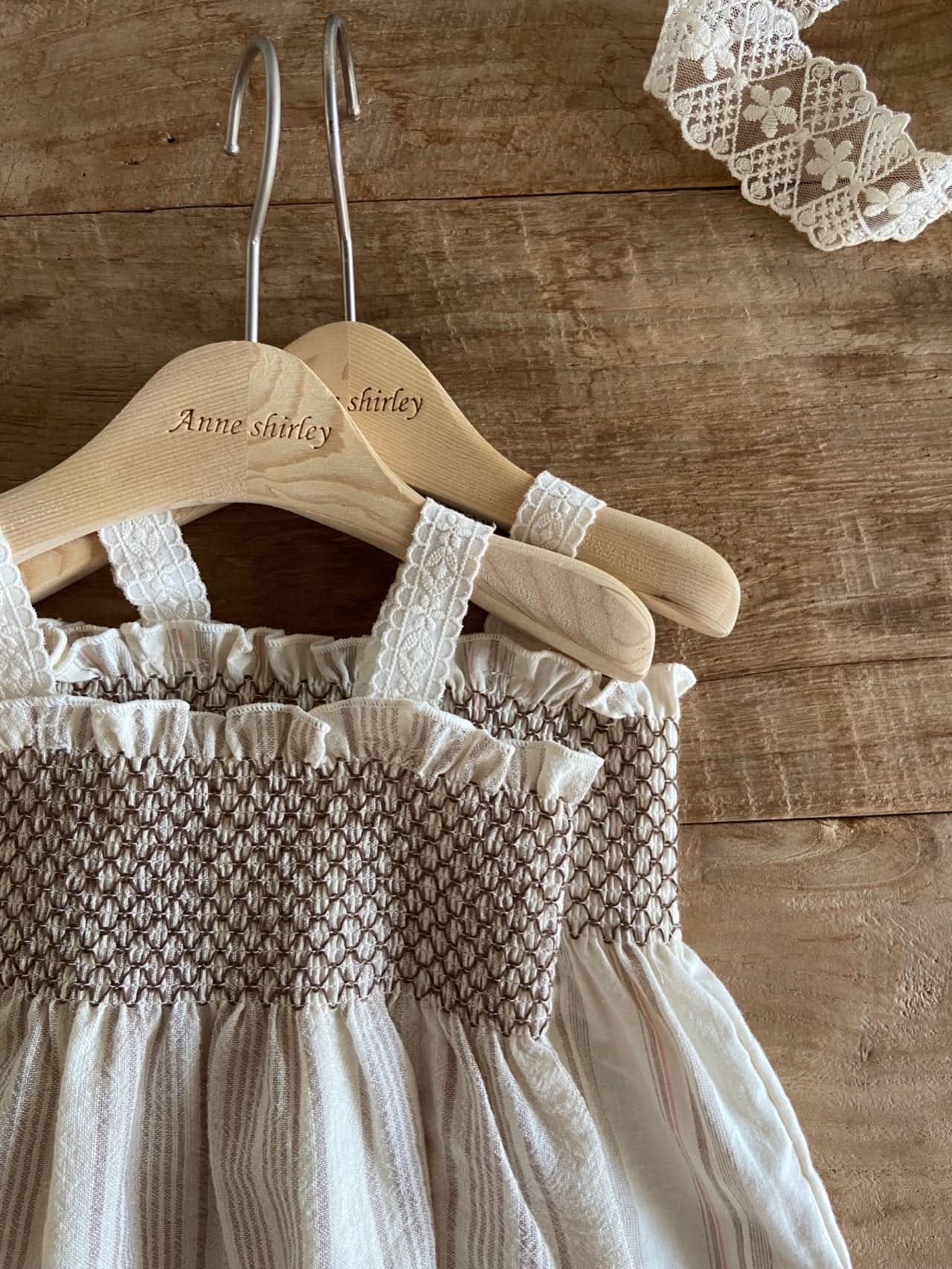 Baby Ann Lace Shoulder Smocked Bodice Top (3-18m) -2 Colors - AT NOON STORE