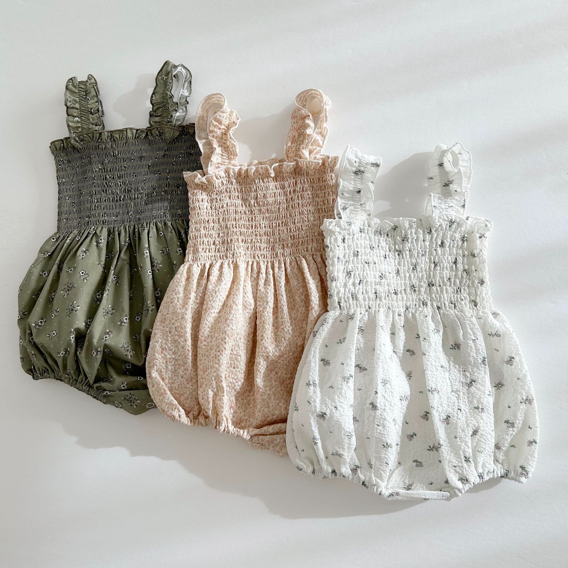 Baby Ann Sleeveless Smocked Bodice Romper (3-18m) - 3 Colors - AT NOON STORE