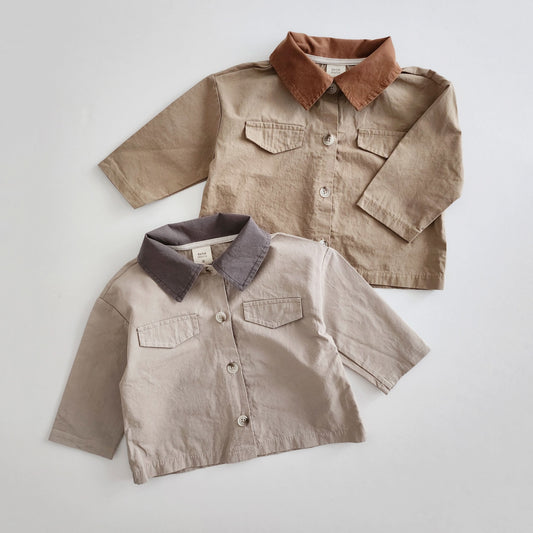Baby BH Colorblock Collar Button Shirt (6-18m) - 2 Colors - AT NOON STORE