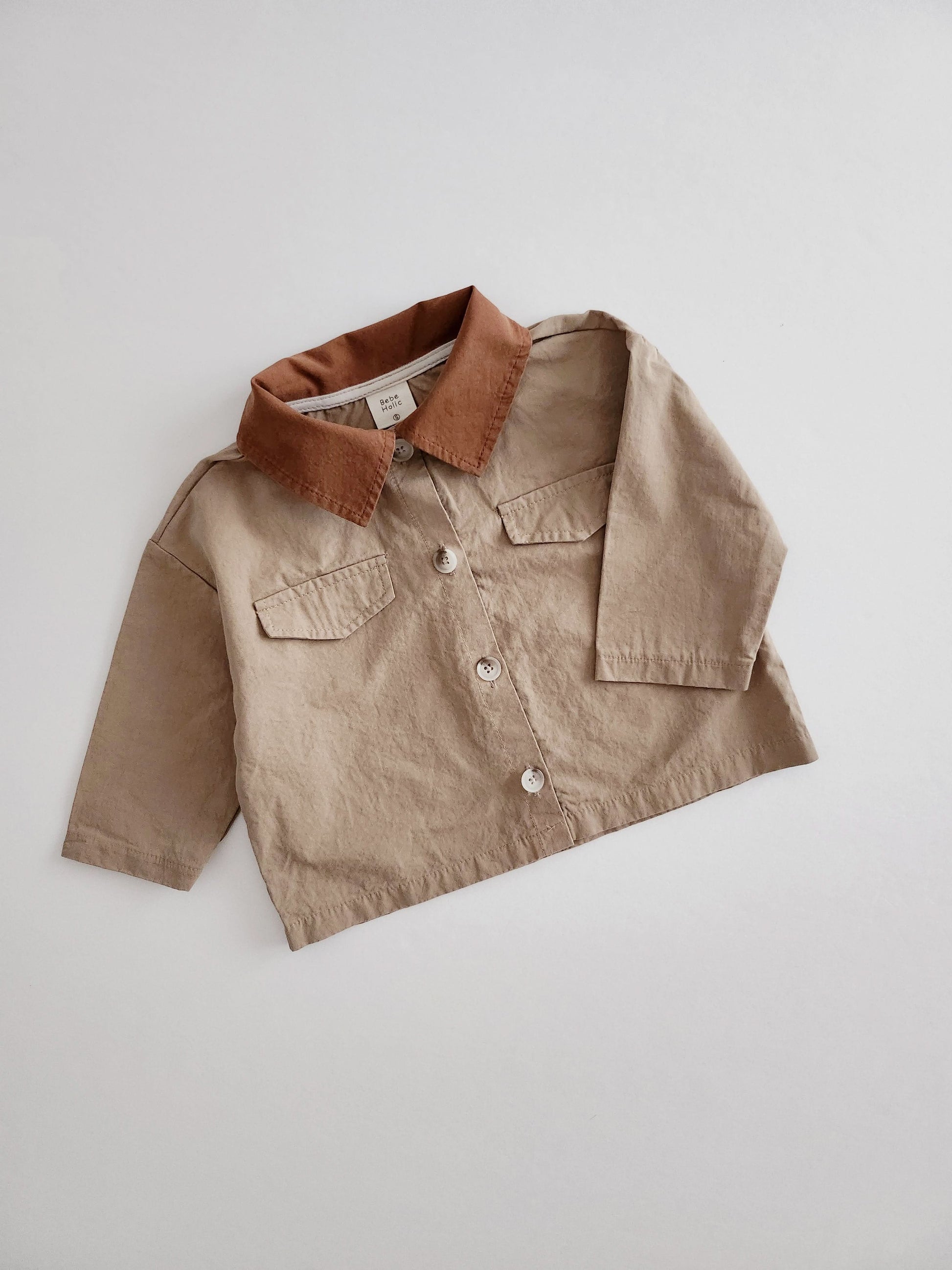 Baby BH Colorblock Collar Button Shirt (6-18m) - 2 Colors - AT NOON STORE