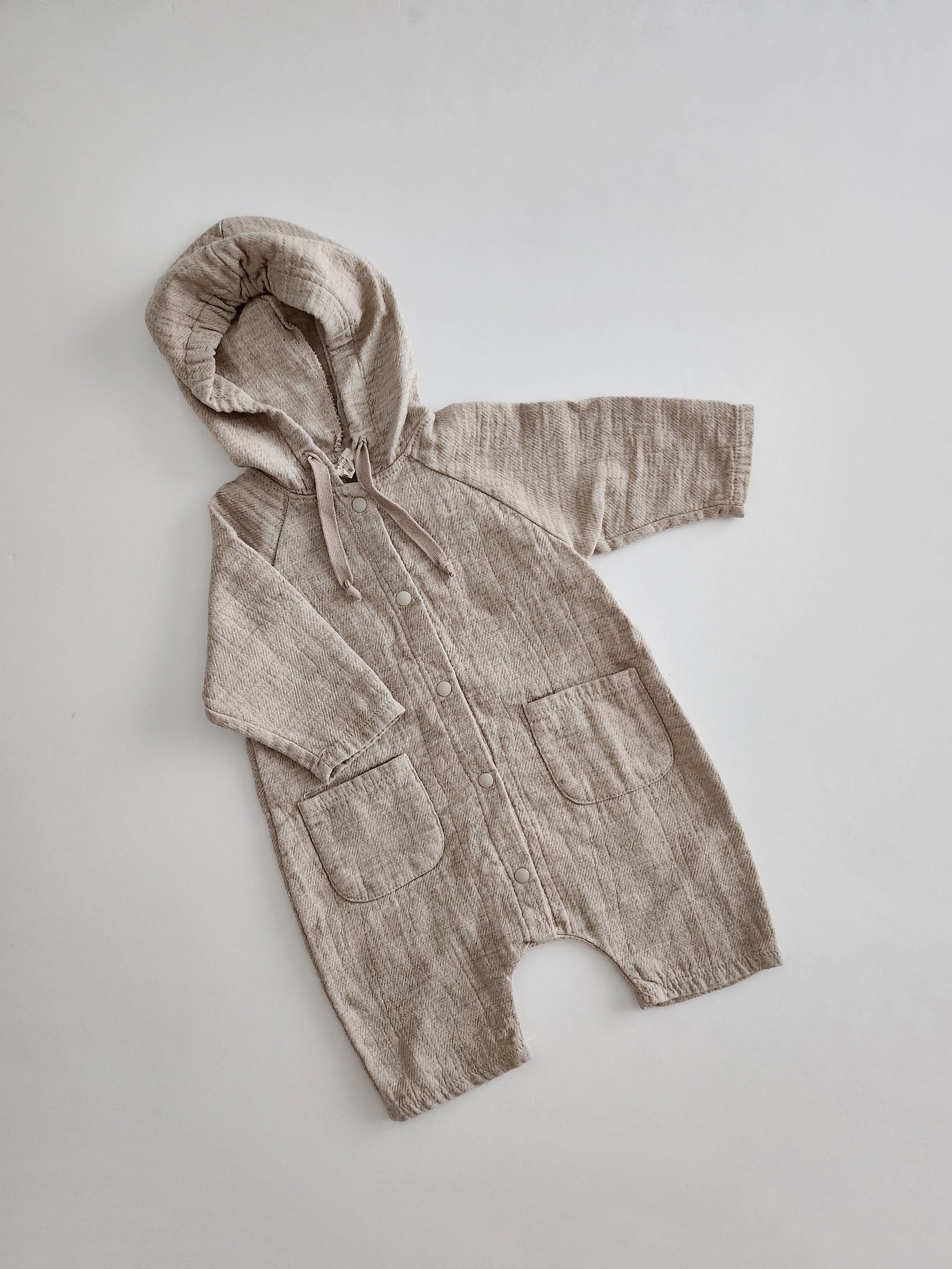 Baby BH Gauze Cotton Hooded Jumpsuit (6-18m) - 2 Colors - AT NOON STORE