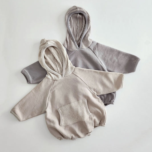 Baby BH Kangaroo Pocket Hooded Romper (3-18m) - 2 Colors - AT NOON STORE