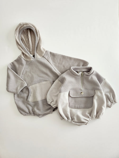 Baby BH Kangaroo Pocket Hooded Romper (3-18m) - 2 Colors
