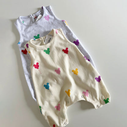 Baby Balloon Print Cotton Sleeveless Jumpsuit (3-24m) - 2colors - AT NOON STORE