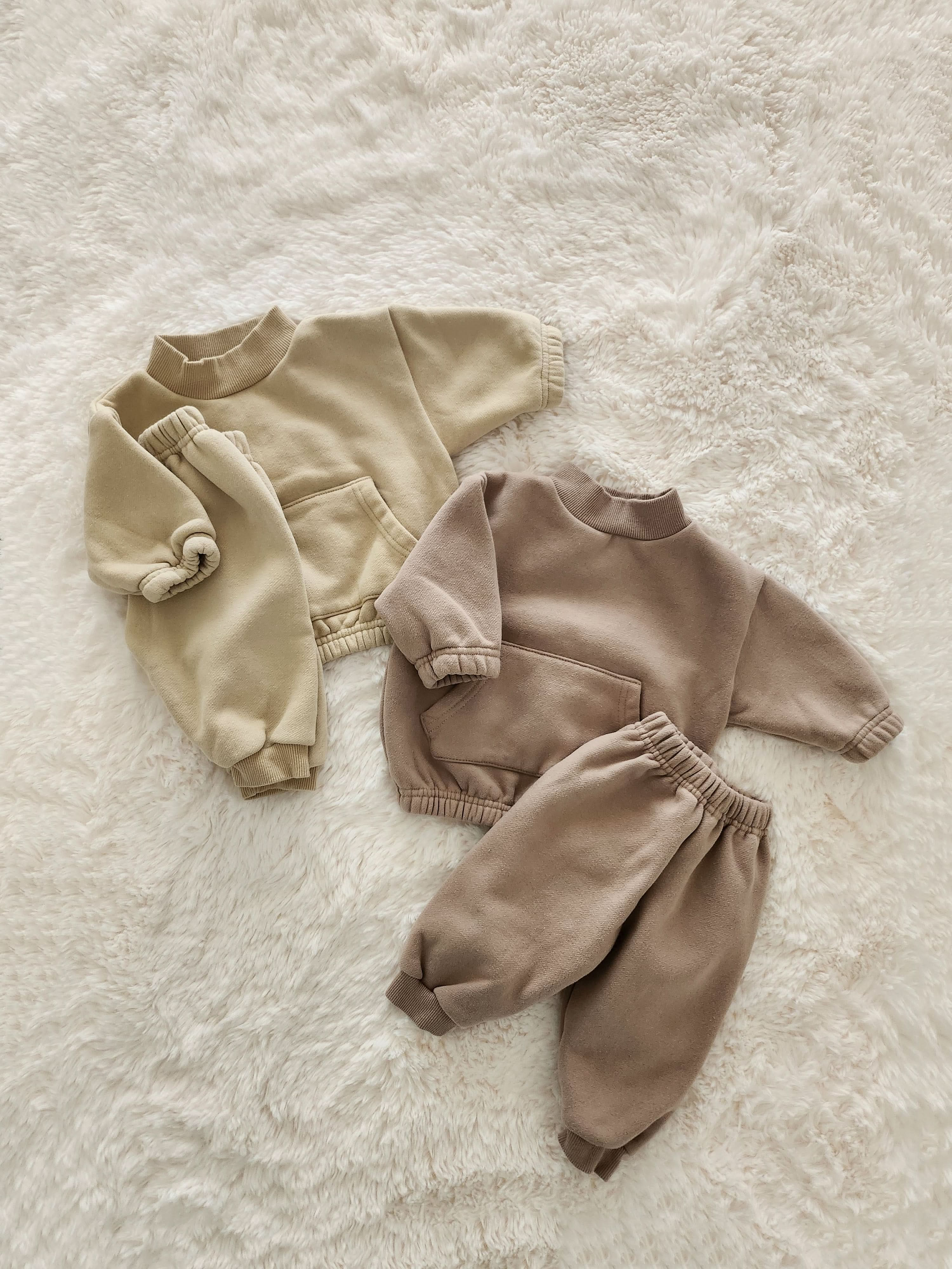 Baby Bella Kangaroo Pocket Sweatshirt and Pants Set 3 18M 2 Colors Tan 12 18m 18m