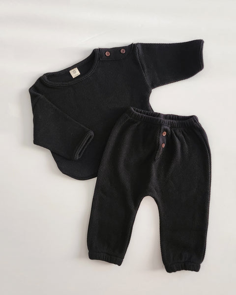 Baby Button Shoulder Top and Pants Set (6-24m) - 2 Colors