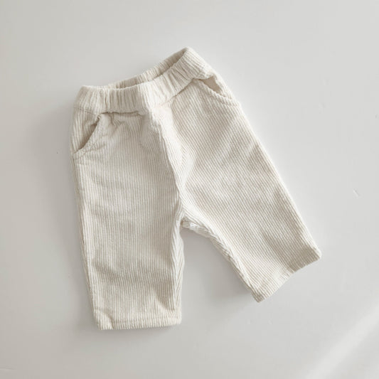 Baby Corduroy Pull-on Pants (0-36m) - Ivory - AT NOON STORE