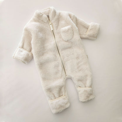 Baby Fluffy Fleece One-Piece (3-10m) - Milk White - AT NOON STORE