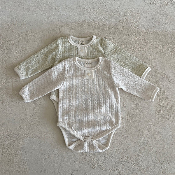 Baby Lala Cable Long Sleeve Romper (0-18m) - 2 Colors