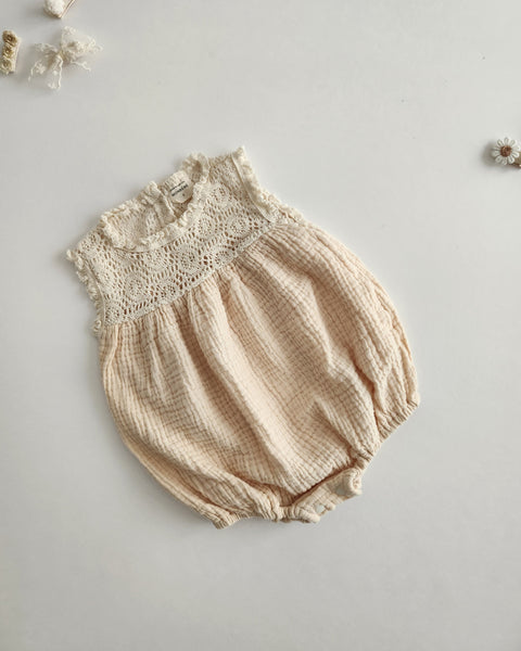 Baby Monbebe Crochet Sleeveless Bubble Romper (3-18m) - 2 Colors