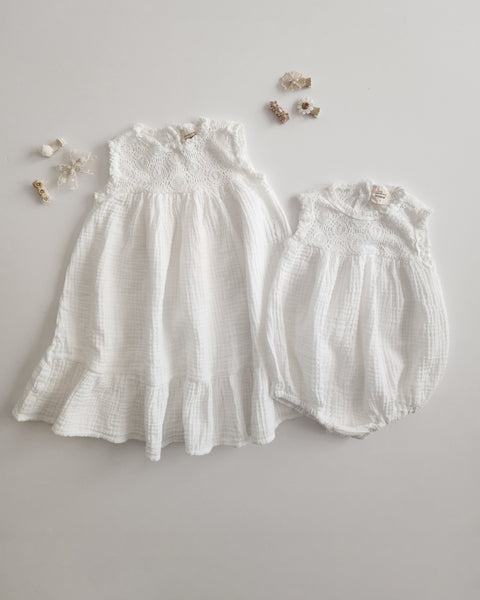 Toddler Monbebe Crochet Sleeveless Dress (1-6y)-Snow
