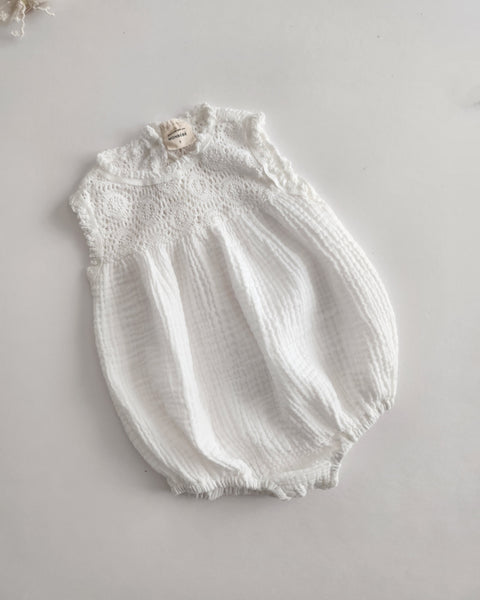 Baby Monbebe Crochet Sleeveless Bubble Romper (3-18m) - 2 Colors