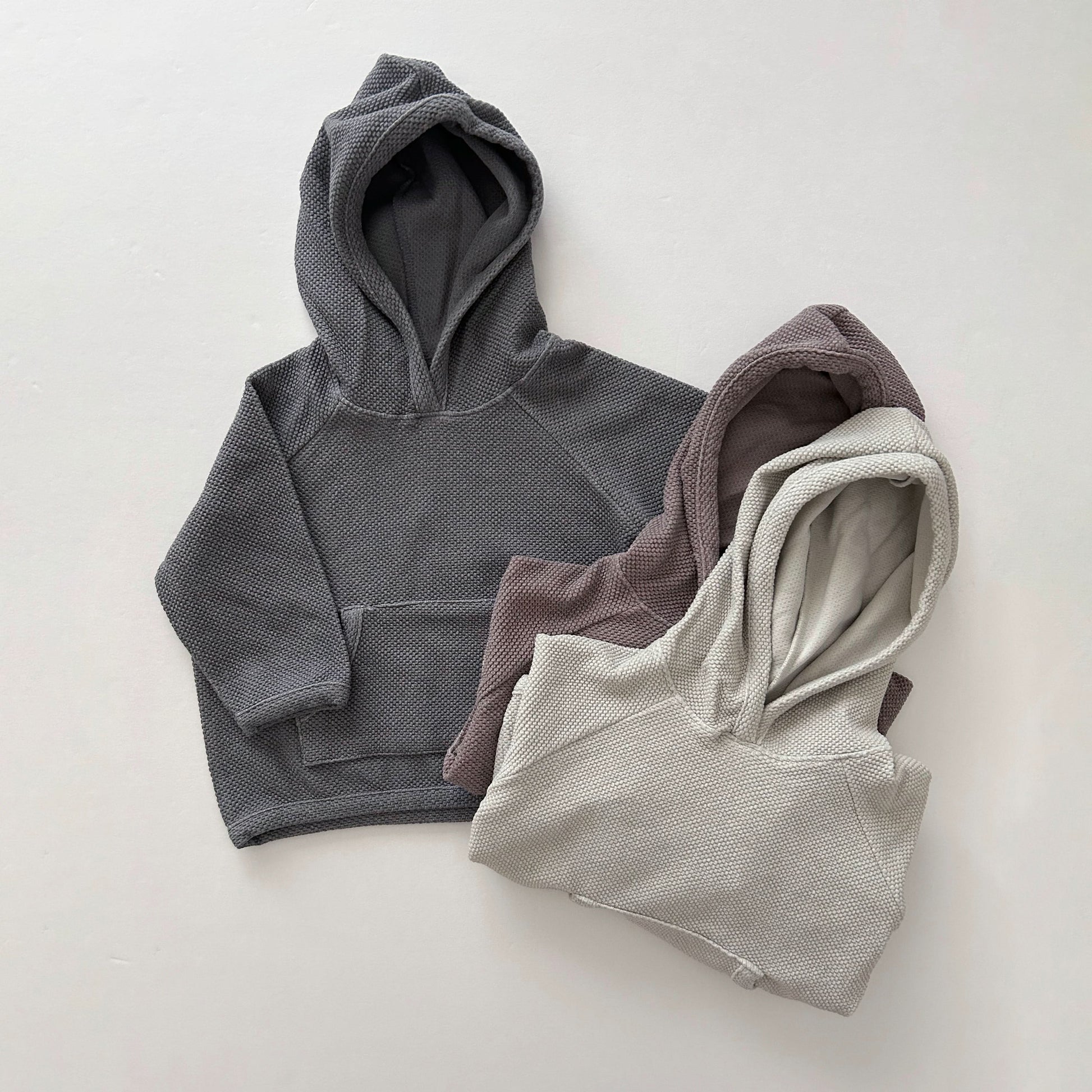 Toddler Nunu Textured Kangaroo Pocket Pullover Hoodie (1-6y) - 3 Colors - AT NOON STORE