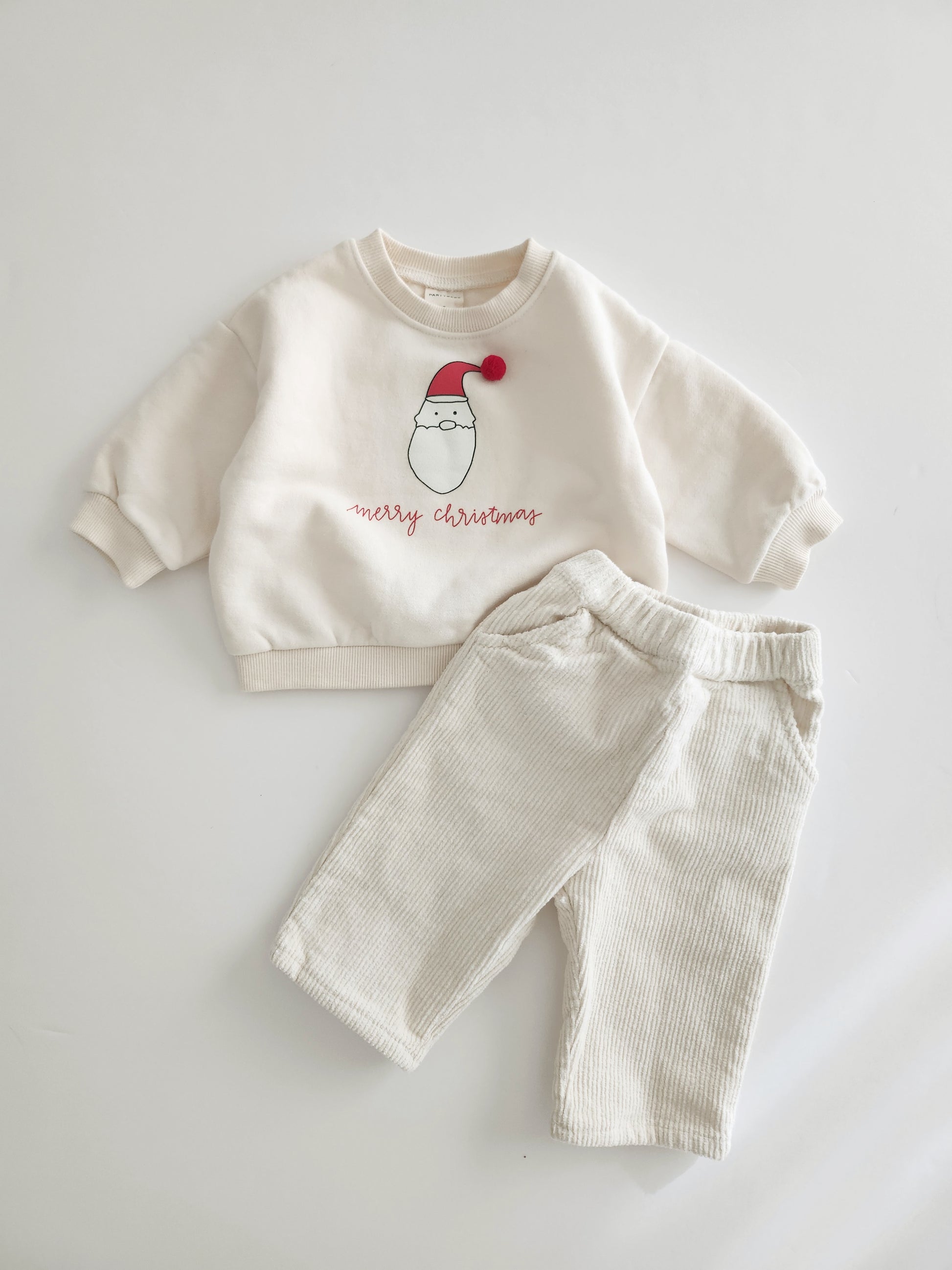 Baby Corduroy Pull-on Pants (0-36m) - Ivory - AT NOON STORE