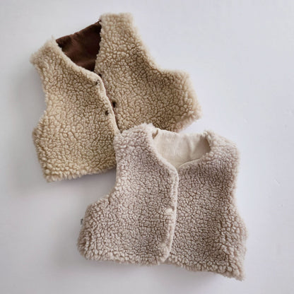 Baby Reversible Corduroy Sherpa Vest (3-18m) -2 Colors - AT NOON STORE