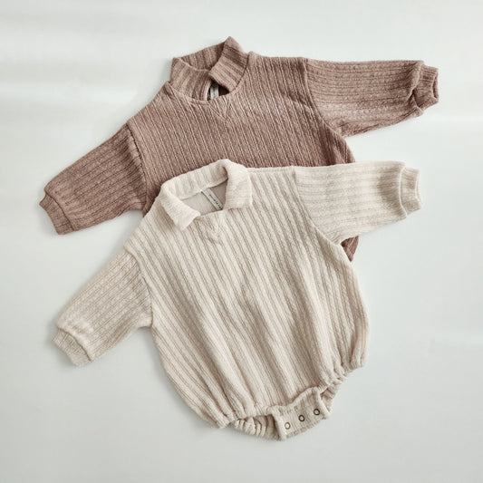 Baby Rib-Knit Sweater Romper (3-24m) - 2 colors - AT NOON STORE