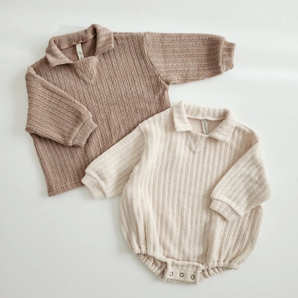 Baby Rib-Knit Sweater Romper (3-24m) - 2 colors
