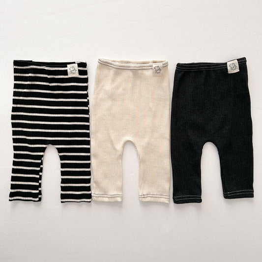 Baby Ribbed Leggings (0-24m) - 3 Colors