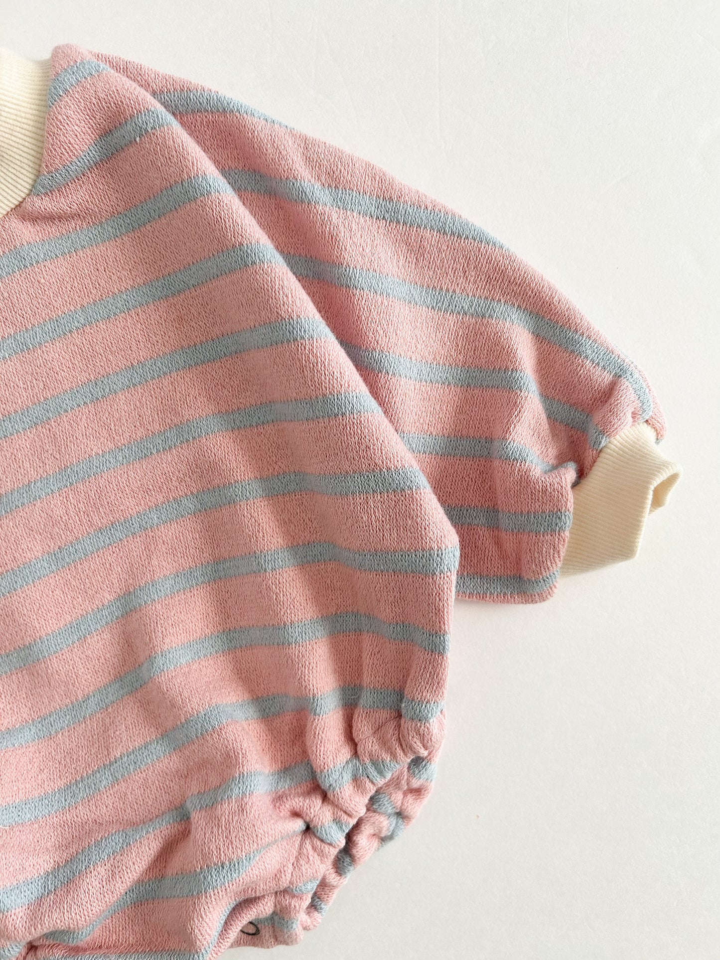 Baby Stripe Bubble Romper (0-24m) - Pink Stripe