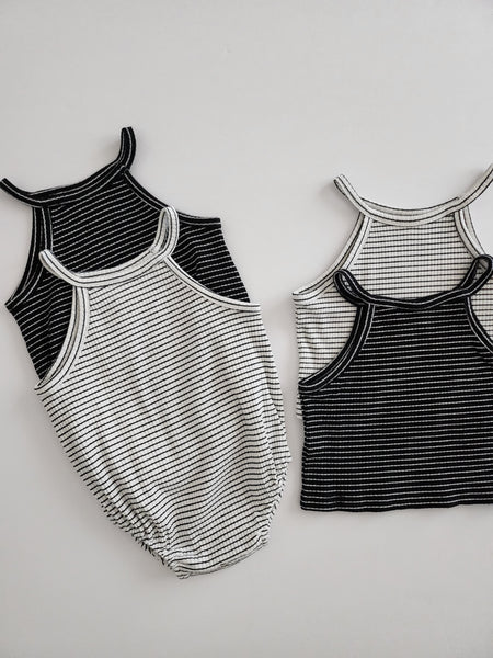 Toddler Stripe Ribbed Sleeveless Crop Top (2-5y) - 2 Colors