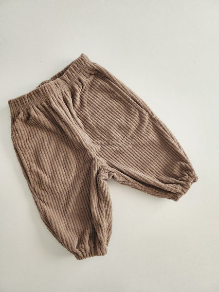 Baby Textured Velour Jogger Pants (0-24m) - 2 Colors