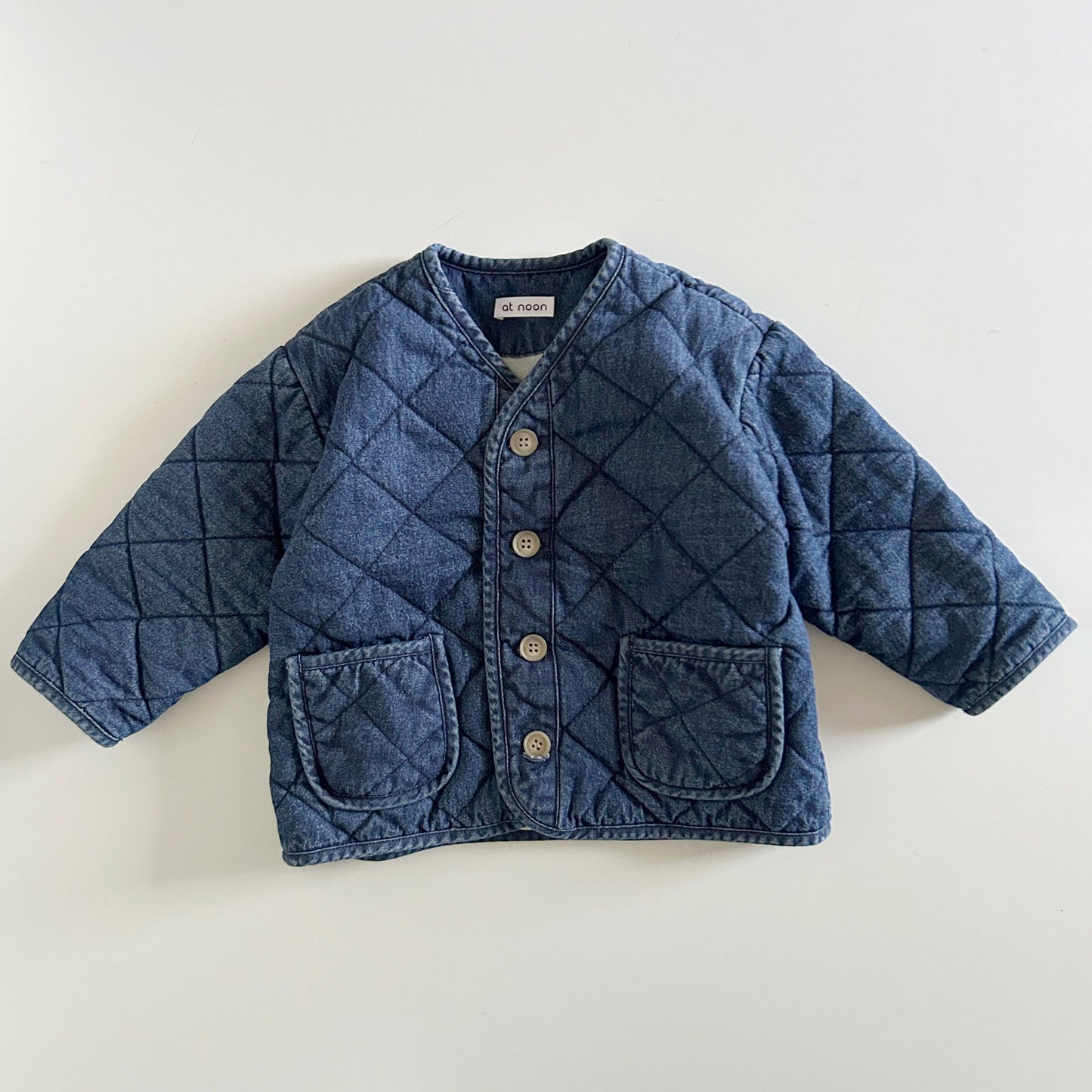 [At Noon Original Design] Baby Toddler Washed Denim Quilted Jacket  (6m-6y)