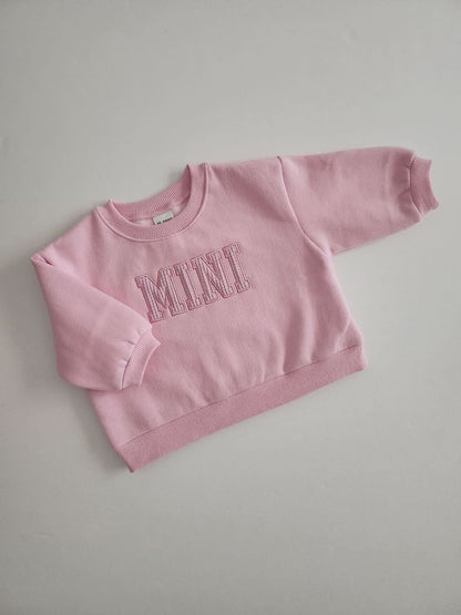 Baby Toddler Mini Waffle Embroidery Sweatshirt Sweatshirt (6m-6y) -4 Colors - AT NOON STORE