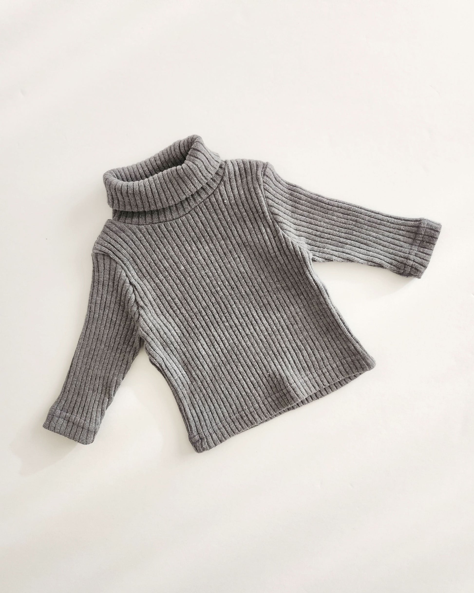 Baby Toddler Nunu Rib Knit Turtleneck Top (3m-6y) - 4 Colors - AT NOON STORE