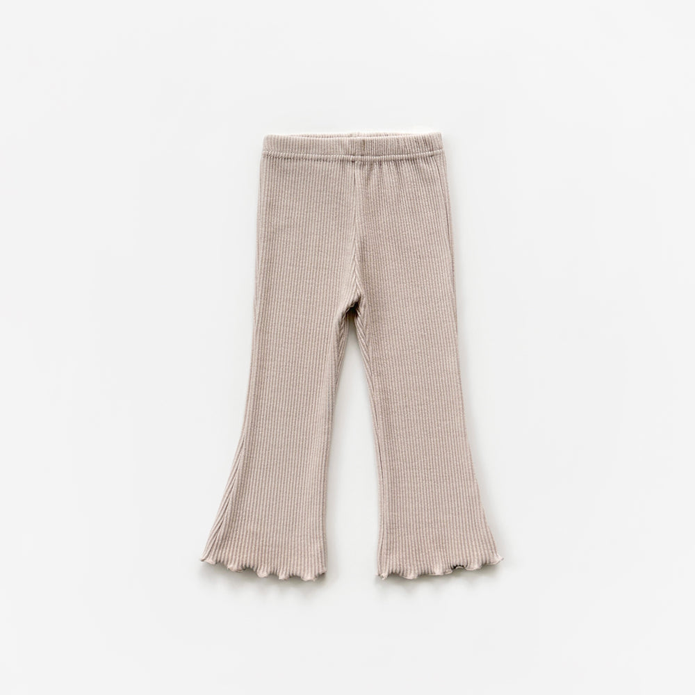 Kids Lettuce-edge Ribbed Flare Pants (2-9y) - 6 Colors - AT NOON STORE