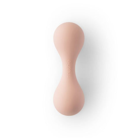 Mushie Silicone Baby Rattle Toy (Blush)
