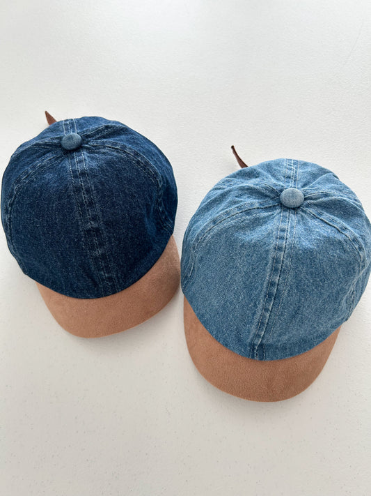 Baby Suede Short Brim Denim Cap (0-2y) - 2 Colors - AT NOON STORE