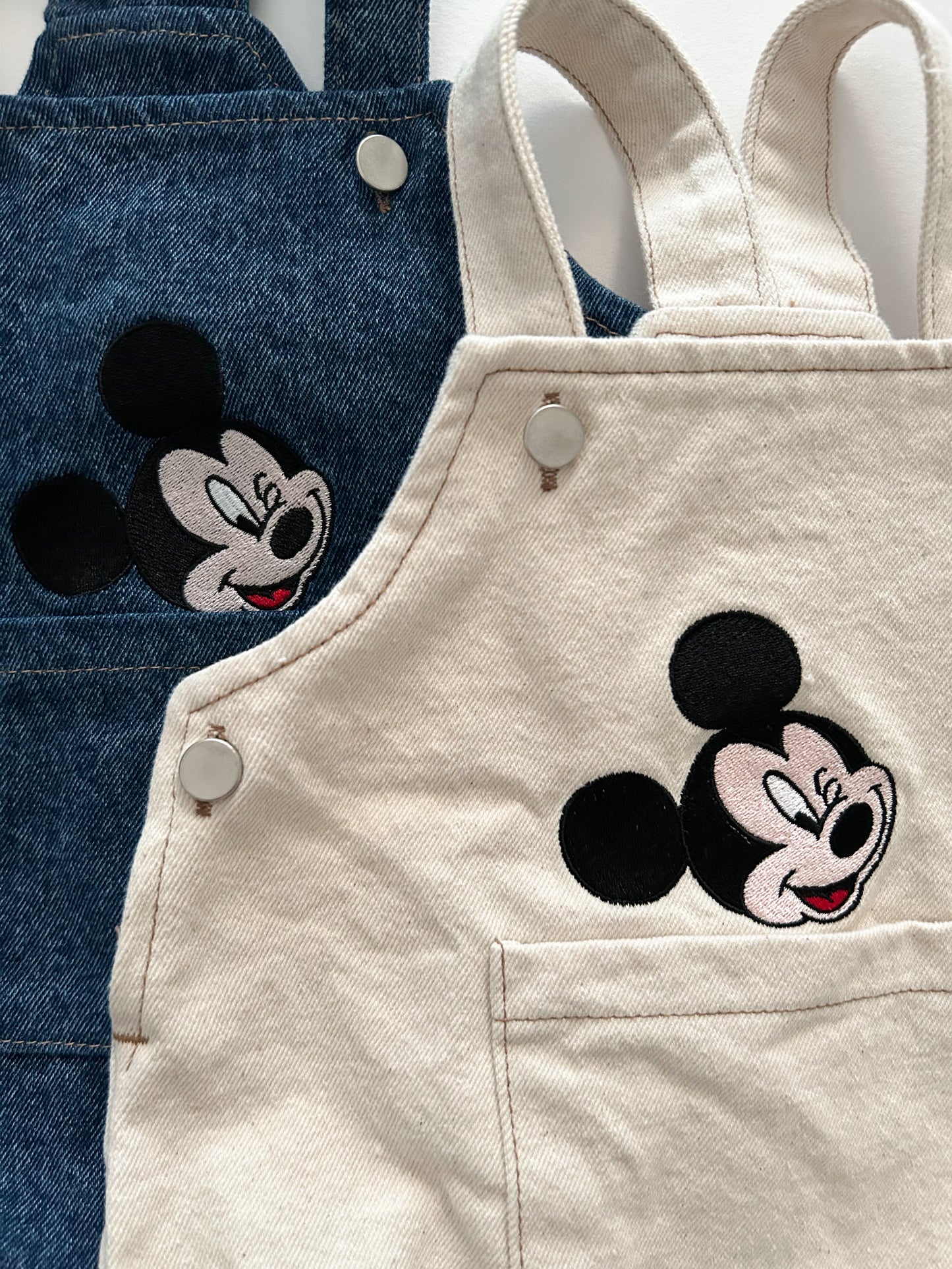 Baby F24 Mickey Embroidery Shortalls (3-18m) - 2 Colors