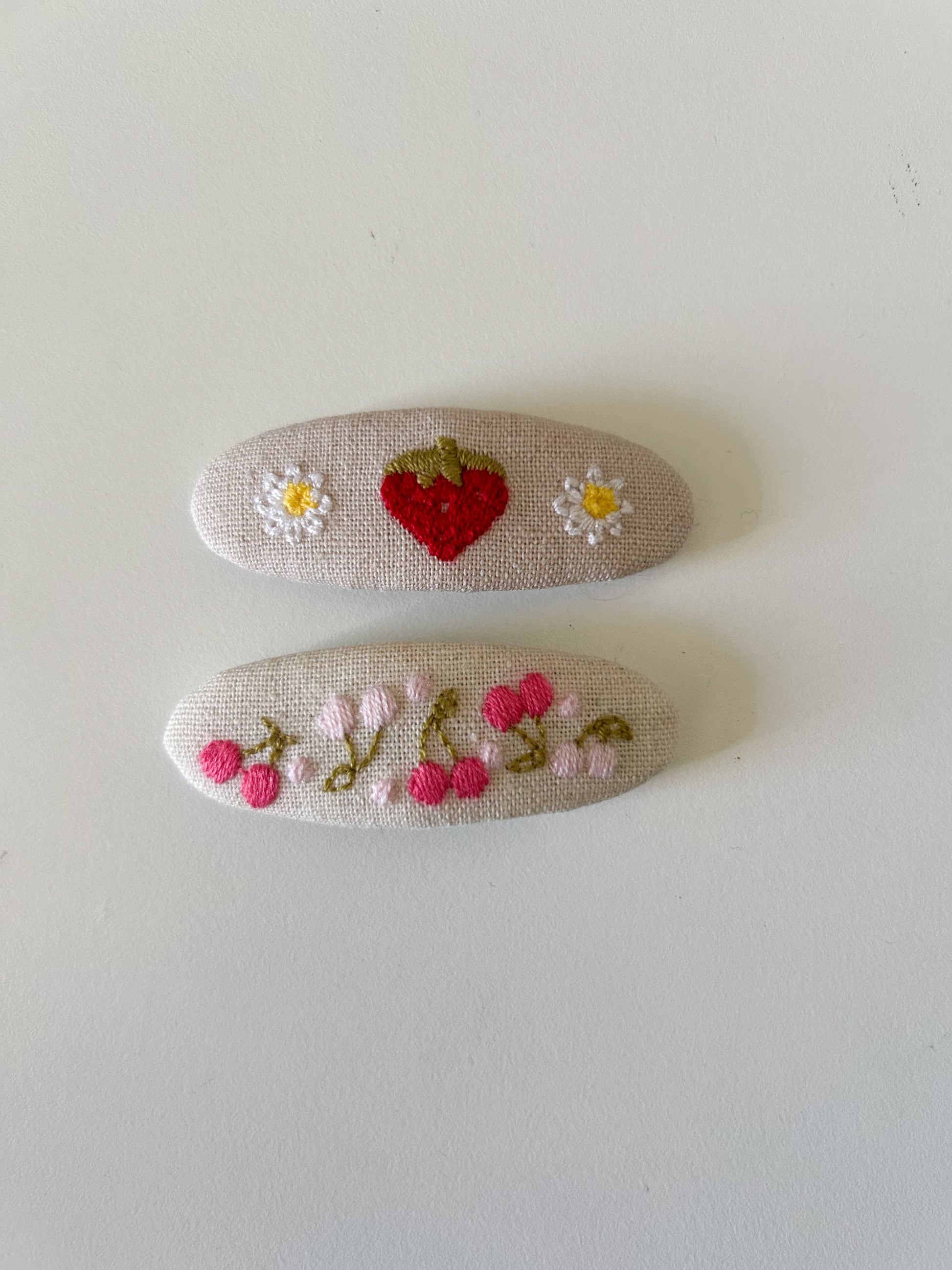 Girls Embroidery Hair Clips (2pk) - 4 Colors - AT NOON STORE